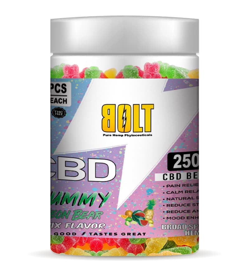 Bolt Cbd Gummies Neon Bear Jar 2500mg 100 Count