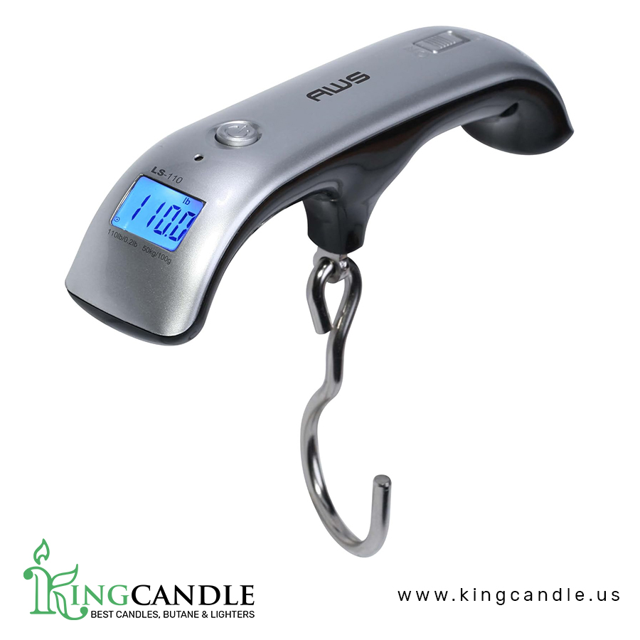 AMERICAN WEIGH SCALES LS-110 Digital Hanging Luggage Scale for Traveling or Weighing Suitcases, 110lbs x 0.2lbs, LS-110