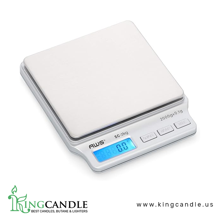 AMERICAN WEIGH SCALES SC Series Precision Digital Kitchen Weight Scale, Food Measuring Scale, 2kg x 0.1g Silver, AMW-SC-2KG