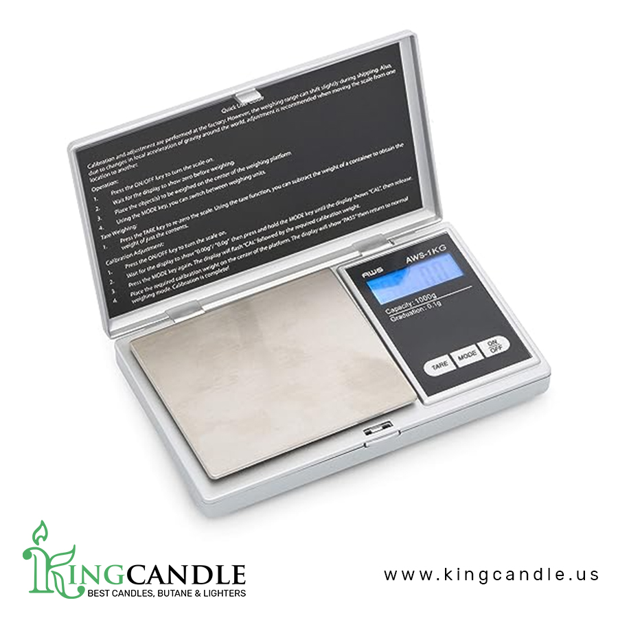 AMERICAN WEIGH SCALES Series Digital Pocket Weight Scale 1kg x 0.1g, Silver, AWS-1KG-SIL