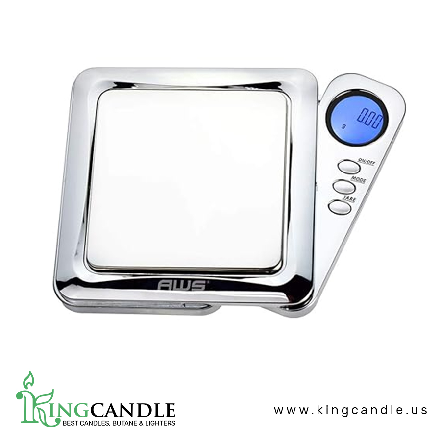 American Weigh Scales Blade Series Digital Precision Pocket Weight Scale with Silicone Mat, Chrome, 100g x 0.01g (BL-100-CH-SE)