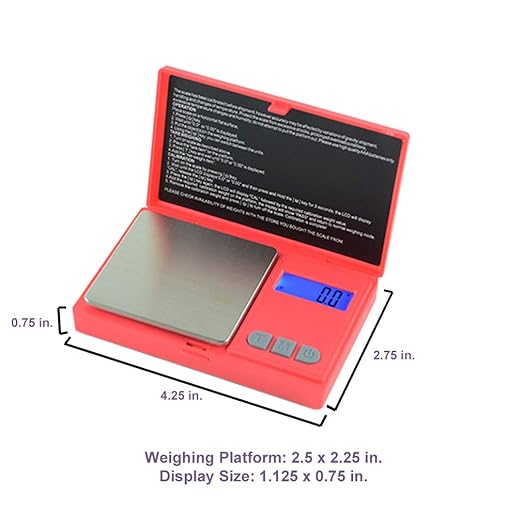 AmericanweighScale-MAXSeries-CompactPortablePocketScaleGramScaleSmallFoodJewelryScale-700Gx0.1G-Red-StainlessSteel3